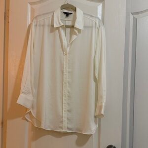 Banana Republic Cream Button-Down Shirt